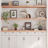 Maison Chic Stenska polica - Viseča Polica svetlo rjava 180x40x(2-6) cm trdna hrastovina, (21784567) | Shoptok.si