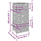 Ormarić za pohranu sa 6 košara od vodenog zumbula 47 x 37 x 100 cm | shoptok.hr
