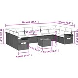 vidaXL 11-dijelni set vrtnih sofa od poliratana s jastucima crni | shoptok.hr
