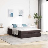  Otomanski okvir kreveta s madraca tamnosmeđi 140x200cm tkanine | shoptok.hr