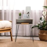 Kondela Odlagalna mizica /nočna omarica, vintage bela / črna, HONEJ | Shoptok.si