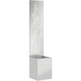 vidaXL Vrtni Sadič s Dekorativnom Pločom Srebrno 32 x 140 cm | shoptok.hr