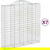  Obokane gabion košare 7 kosa 200x50x200/220 cm pocinkano železo, (21000457) | Shoptok.si