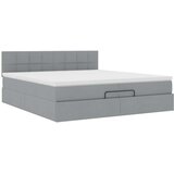  Otomanski krevet s madracem svjetlosivi 200x200 cm tkanine | shoptok.hr