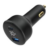 Gembird TA-UC-AC2PD30LCD-CAR-01 hitri avto polnilec z 2 vrati USB PD/QC, črn 30 W, 3.6A LCD, (5000115371) | Shoptok.si