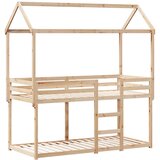Krevet na kat s krovom 90 x 200 cm od masivne borovine | shoptok.hr
