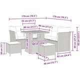  Vrtna sedežna garnitura z blazino s shranjevanjem 8 pcs Siva, (5000133562) | Shoptok.si