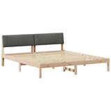  Okvir kreveta smeđe i tamnosivo 180 x 200 cm Masivna borovina | shoptok.hr
