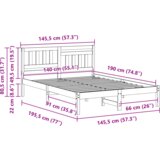  Krevetna konstrukcija s uzglavljem Voštano smeđa 140 x 190 cm | shoptok.hr