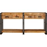 vidaXL Konzolne mizice 2 pcs Rjava 160 x 33 x 75 cm Trd grob mango les | Shoptok.si