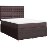 vidaXL Krevet s oprugama i madracem tamnosmeđi 140 x 190 cm od tkanine | shoptok.hr