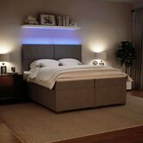  Krevet s oprugama i madracem svjetlosivi 200x200 cm baršunasti | shoptok.hr