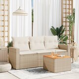 Maison Chic Seti vrtnega pohištva - Vrtna garnitura - Vrtni pohištvo set 4-delna z blazinami bež poli ratan, (21818929) | Shoptok.si