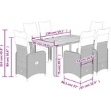 vidaXL vrtna bistro garnitura 7-delna z blazinami črn poli ratan, (21324008) | Shoptok.si