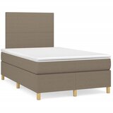 vidaXL Krevet s oprugama i madracem LED smeđesivi 120x190cm od tkanine Cijene