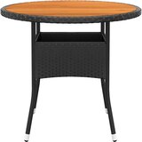  Vrtni stol Ø 80 x 75 cm od bagremovog drva i poliratana crni | shoptok.hr