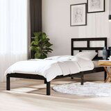  Okvir za krevet od masivnog drva crni 75 x 190 cm 2FT6 mali | shoptok.hr