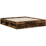  Krevetna konstrukcija s uzglavljem Dimljeni hrast 180 x 200 cm | shoptok.hr