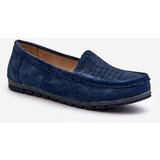 S. BARSKI Navy Blue Women's Suede Moccasins S.Barski LR755 | shoptok.hr