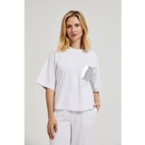 Moodo Women's T-shirt with sequins - white | Shoptok.si
