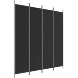 Sobna pregrada s 4 panela crna 200 x 220 cm od tkanine | Eponuda.ba