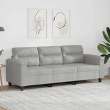 vidaXL Kavč trosed svetlo siv 180 cm tkanina iz mikrovlaken | Shoptok.si