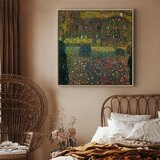  Slika - Gustav Klimt – Country House on the Attersee Lake 60x60 U prirodnom drvenom okviru | shoptok.hr
