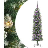  Umjetno vitko božićno drvce Zelena i bijela 150 cm | shoptok.hr