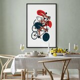  Slika - Cycling Race. Competitors on a Light Background - Illustration 80x120 U crnom drvenom okviru | shoptok.hr