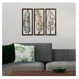 WALLXPERT Set zidnih ukrasa Leaf 35, 55x22x1,5 cm, 1,5 mm, 3 komada, Šareni | Eponuda.ba
