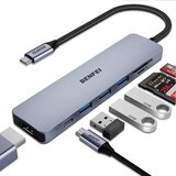  BENFEI adapter hub 7 in 1 USB C to 4K HDMI USB C 100W PD 3x USB A SD microSD gray Cijene