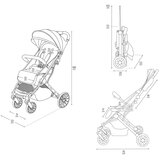 Momi Otroški voziček Estelle Dakar Ginko 2v1 - sivo roza | Shoptok.si