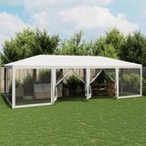 vidaXL Šator za zabave s 12 mrežasta bočna zida bijeli 8x4 m HDPE | shoptok.hr