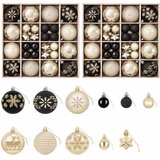  Set božićnih kuglica 88 kom. Crna i zlatna Ø 6 cm Plastika | shoptok.hr