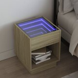 vidaXL Noćni ormarić s beskonačnim LED boja hrasta sonome 40x40x50 cm Cijene