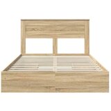  Postelja s shranjevanjem z vzglavjem Sonoma hrast 140 x 200 cm, (5000106943) | Shoptok.si