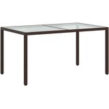  Vrtni stol 150x90x75 cm od kaljenog stakla i poliratana smeđi | shoptok.hr