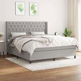  Box spring postelja z vzmetnico svetlo siva 160x200 cm žamet, (20789902) Cene