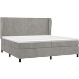  Box spring postelja z vzmetnico svetlo siva 200x200 cm žamet, (20788861) | Shoptok.si