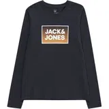 Jack & Jones Majica 'STEEL' mornarska / oranžna / bela