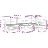  8-dijelni set vrtnih sofa bijeli od masivne borovine | shoptok.hr