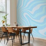  Foto tapeta - Composition in Blues and Whites - Harmonious Abstract Waves in a Cool Color Tone 450x315 | shoptok.hr