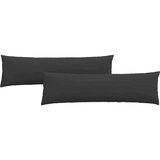 vidaXL Blazine za kavč 2 pcs Črna 145 x 40 cm blago | Shoptok.si