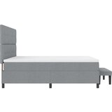 Box Spring Krevet s Madracem &amp Klupom Svjetlosiva 200x200 cm Tkanina | shoptok.hr