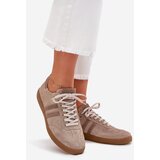 Zazoo Suede Low Sneakers Women Dark Beige N1068 | shoptok.hr