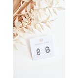 Glam Chic Oval Stud Earrings Silver | ePonuda.com