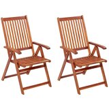Maison Chic Zložljivi Vrtni Stoli - Stol za vrti 2 kosa trden akacijev les rjave barve JS2697, (21876373) | Shoptok.si