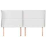  Vzglavje z ušesi belo 183x23x118/128 cm umetno usnje, (20952824) | Shoptok.si