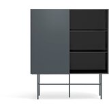 Teulat Crna/antracitno siva visoka komoda s kliznim vratima 120x140 cm Nube – | shoptok.hr