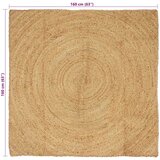  Tepisi za područja Prirodna 160 x 160 cm Juta | shoptok.hr